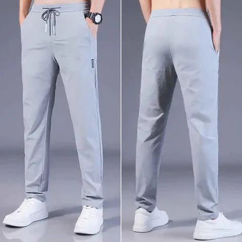 Lycra Men's Track Pants (Black & Grey, S) (Pack of 2)