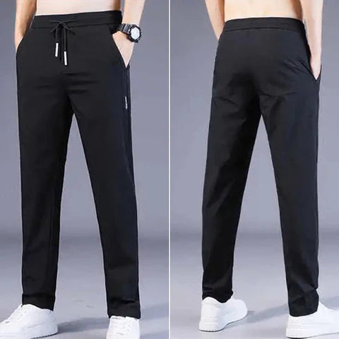 Lycra Men's Track Pants (Black & Grey, S) (Pack of 2)